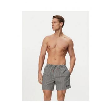 Pantaloni scurti de baie barbati -  dungi - alb/albastru - poliester