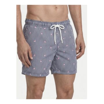 Pantaloni scurti de baie barbati -  dungi - multicolor - poliester reciclat - Multicolor
