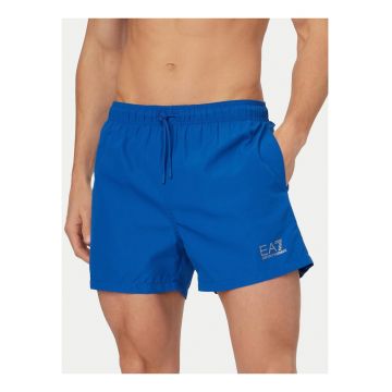 Pantaloni scurti de baie barbati -  Emporio Armani - albastru - poliester - uscare rapida