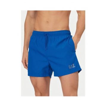 Pantaloni scurti de baie barbati -  Emporio Armani - albastru - poliester - uscare rapida