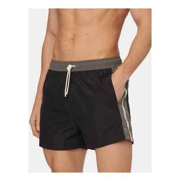 Pantaloni scurti de baie barbati -  Emporio Armani - negru - poliester - ajustare perfecta