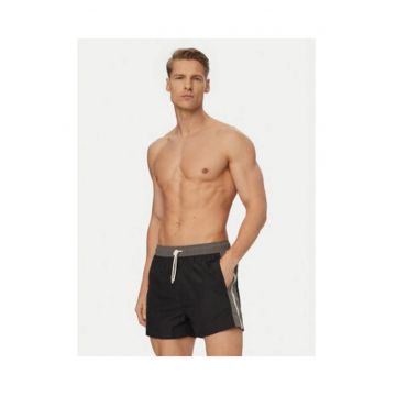 Pantaloni scurti de baie barbati -  Emporio Armani - negru - poliester - ajustare perfecta
