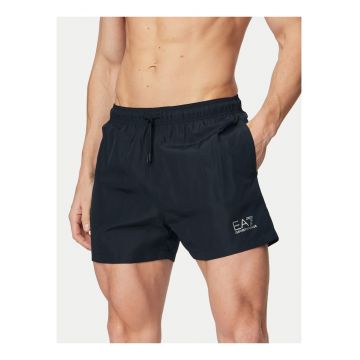 Pantaloni scurti de baie barbati -  Emporio Armani - negru - poliester - elastic