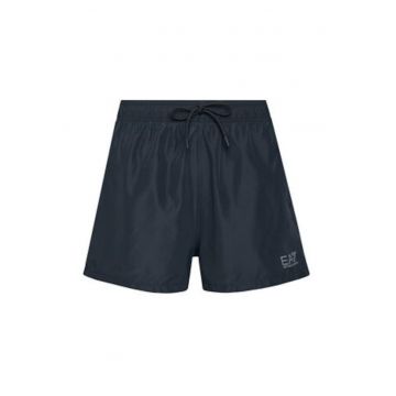 Pantaloni scurti de baie barbati -  Emporio Armani - negru - poliester - elastic