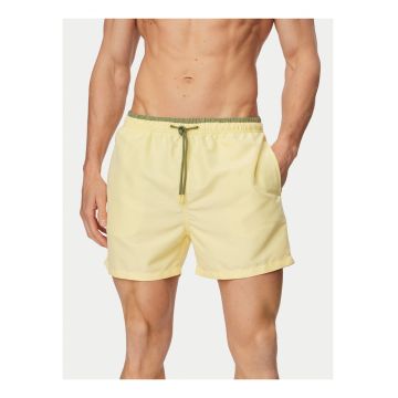 Pantaloni scurti de baie barbati -  galben - poliester - design minimalist