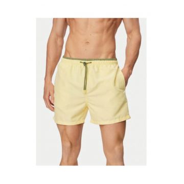 Pantaloni scurti de baie barbati -  galben - poliester - design minimalist