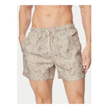 Pantaloni scurti de baie barbati -  gri - poliester - croiala regular