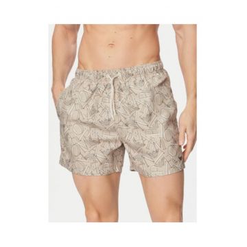 Pantaloni scurti de baie barbati -  gri - poliester - croiala regular