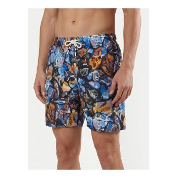 Pantaloni scurti de baie barbati -  multicolor - poliester - imprimeu grafic