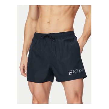 Pantaloni scurti de baie barbati -  negru - poliester - imprimeu grafic