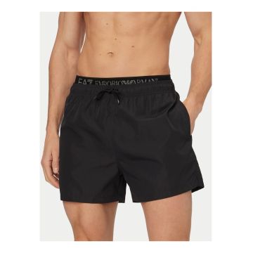 Pantaloni scurti de baie barbati -  negru - poliester - uscare rapida