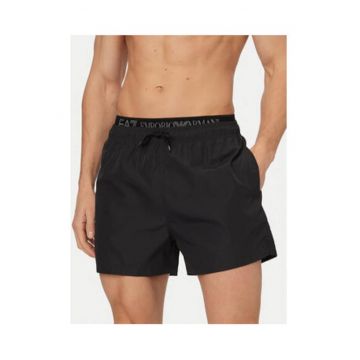 Pantaloni scurti de baie barbati -  negru - poliester - uscare rapida