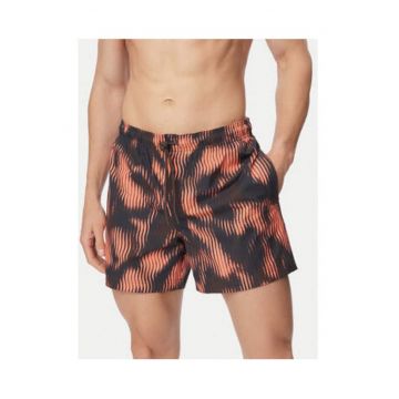 Pantaloni scurti de baie barbati -  poliester reciclat - Rosu/Negru