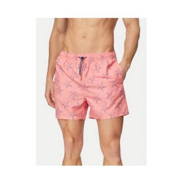 Pantaloni scurti de baie barbati -  roz - uscare rapida - poliester