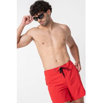 Pantaloni scurti de baie cu talie ajustabila - Rosu vermillion