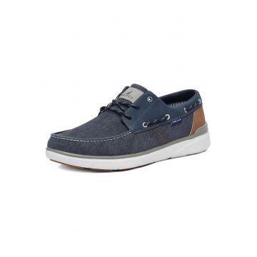 Pantofi barbatesti  casual - bleumarin - textil - finisaj din denim