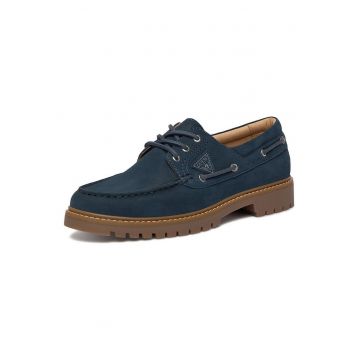 Pantofi barbati -  bleumarin - piele naturala - varf rotund