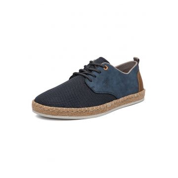 Pantofi pentru barbati  bleumarin - textil - piele naturala -