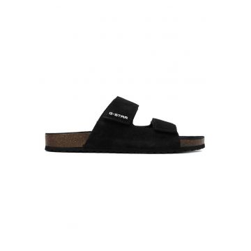 Papuci G-Star Raw - piele intoarsa - negru - Negru