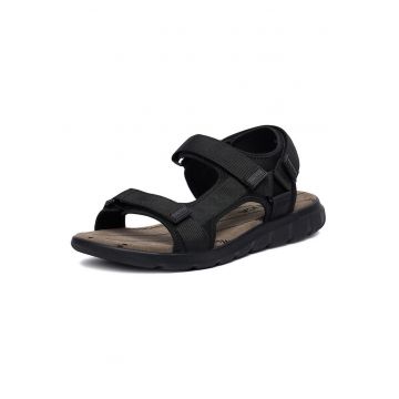 Sandale barbatesti  negru - textil - sistem inchidere Velcro