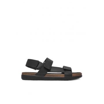 Sandale barbatesti  piele naturala - negru - inchidere velcro