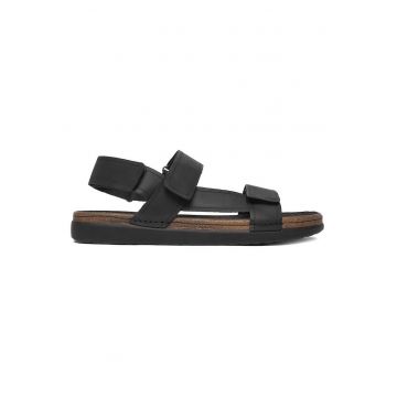 Sandale barbatesti  piele naturala - negru - inchidere velcro