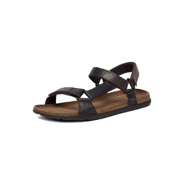 Sandale barbatesti -  piele naturala - velcro - maro