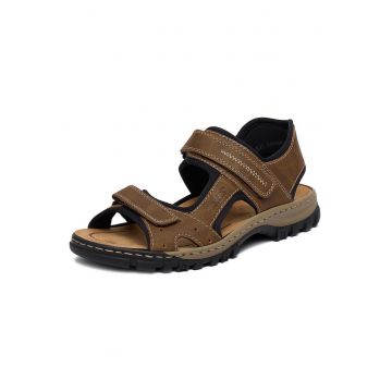 Sandale barbatesti -  velcro - maro - piele ecologica