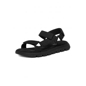 Sandale barbati  piele naturala - negru - sistem inchidere Velcro -