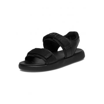 Sandale barbati  piele naturala - negru - sistem inchidere Velcro