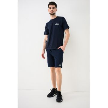 Set de tricou cu pantaloni scurti cu imprimeu logo - 2 piese - Bleumarin