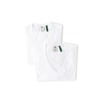 Set de tricouri de casa slim fit - din bumbac organic - 2 piese - Alb