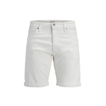 Sorturi barbati -  regular fit - alb - bumbac si poliester -