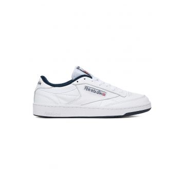 Tenisi barbati  piele naturala - alb - talpa plata - interior textil