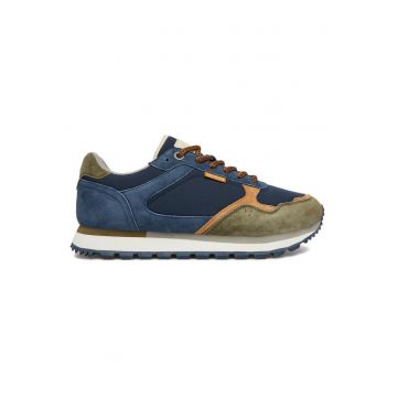 Tenisi barbati -  piele naturala - bleumarin - interior textil