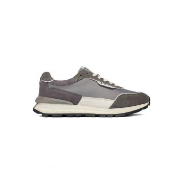 Tenisi barbati -  piele naturala - gri - interior textil