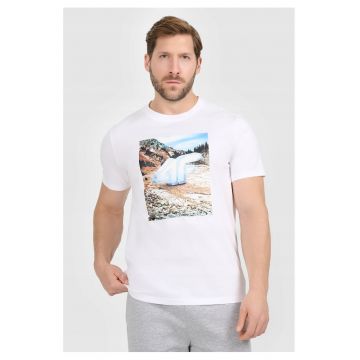 Tricou barbat -  regular - alb - bumbac