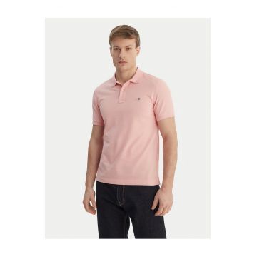 Tricou barbati  slim fit - roz - bumbac
