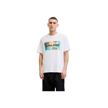 Tricou JACK &JONES Indiana SS LN 59840 - Alb