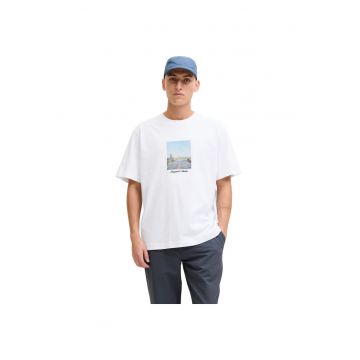 Tricou JACK &JONES Norrebro Photo LN 59877 - Alb