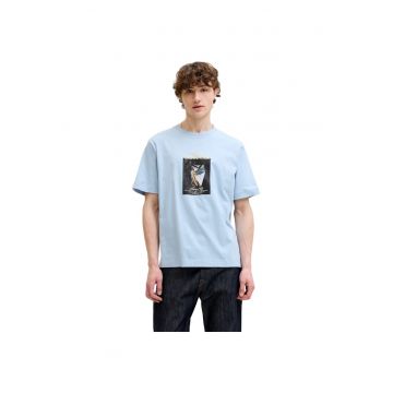 Tricou JACK &JONES Norrebro Photo LN 59882 - Albastru deschis