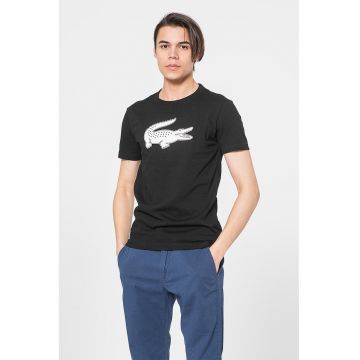 Tricou regular fit cu imprimeu logo - Negru