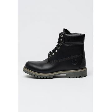 Bocanci impermeabili de piele nabuc Premium 6 - Negru