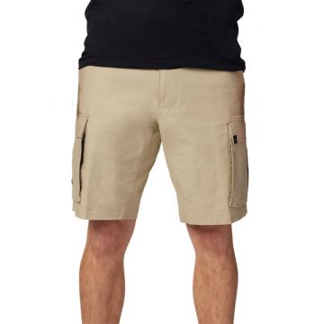 Pantaloni cargo scurti din amestec de bumbac cu mode uni