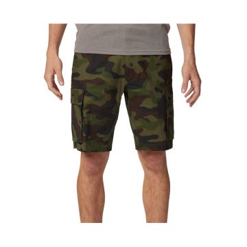 PAntaloni cargo scurti din amestec de bumbac cu model camuflaj