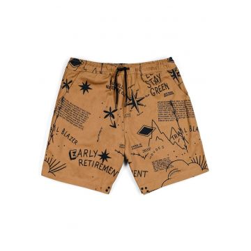 Pantaloni scurti cu model grafic si text Trail Blazer