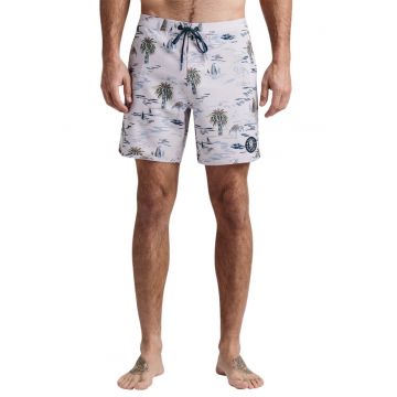 Pantaloni scurti de baie cu buzunare laterale si imprimeu tropical
