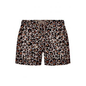 Pantaloni scurti de baie cu imprimeu si snur de ajustare