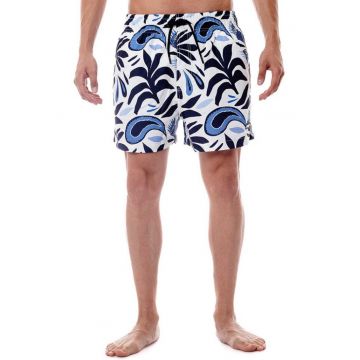 Pantaloni scurti de baie cu talie ajustabila si imprimeu