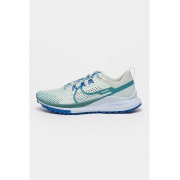 Pantofi din material textil pentru alergare pe teren accidentat React Pegasus 4 - Gri/Verde pal